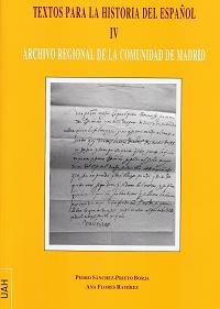 Textos para la historia del español IV, de Sánchez-Prieto Borja, Pedro | portada del libro