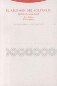 REGIMEN DEL SOLITARIO, de IBN BAYYA | portada del libro