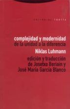 COMPLEJIDAD Y MODERNIDAD, de Niklas Luhmann | portada del libro
