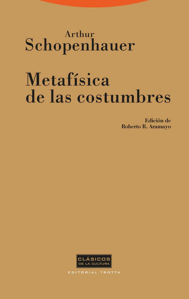 METAFISICA DE LAS COSTUMBRES, de Schopenhauer | portada del libro