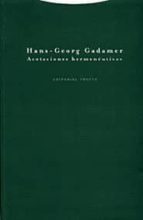ACOTACIONES HERMENEUTICAS, de Hans-Georg Gadamer | portada del libro