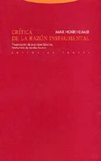CRITICA DE LA RAZON INSTRUMENTAL, de Max Horkheimer | portada del libro