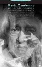 MARIA ZAMBRANO LA VISION MAS TRANSPARENTE, de Juan Antonio González Fuentes | portada del libro