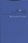 ORDEN DE LOS PODERES,EL, de Clavero | portada del libro
