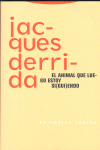 ANIMAL QUE LUEGO ESTOY SIGUIENDO,EL, de Derrida | portada del libro