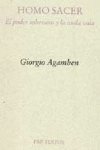 HOMO SACER, de Agamben | portada del libro