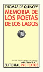 MEMORIA DE LOS POETAS DE LOS LAGOS NC-18, de Thomas de Quincey | portada del libro