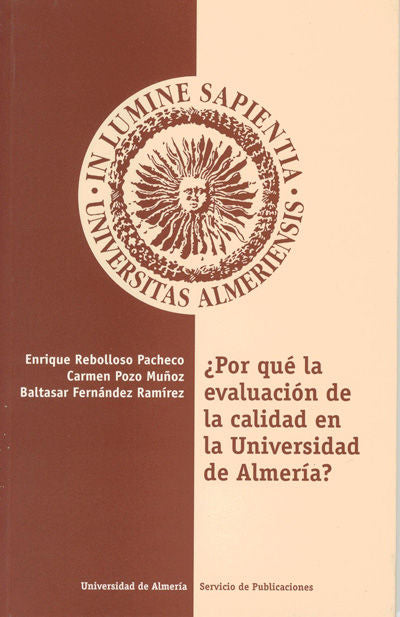¿Por qué la evaluación de la calidad en la Universidad de Almería?, de Rebolloso Pacheco | portada del libro