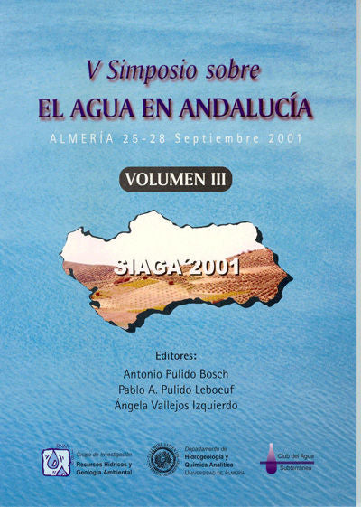 V Simposio sobre el agua en Andalucía (3 tomos), de Vallejos Izquierdo | portada del libro