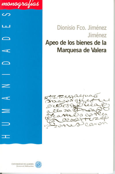 Apeo de los bienes de la Marquesa de Valera: aproximación al estudio de la deíxis espacial., de Jiménez Jiménez | portada del