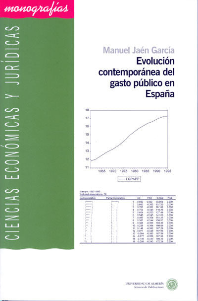 Evolución contemporánea del gasto público en España, de Jaén García | portada del libro