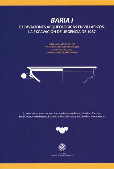Baria I. Excavaciones arqueológicas en Villaricos, de López Castro | portada del libro