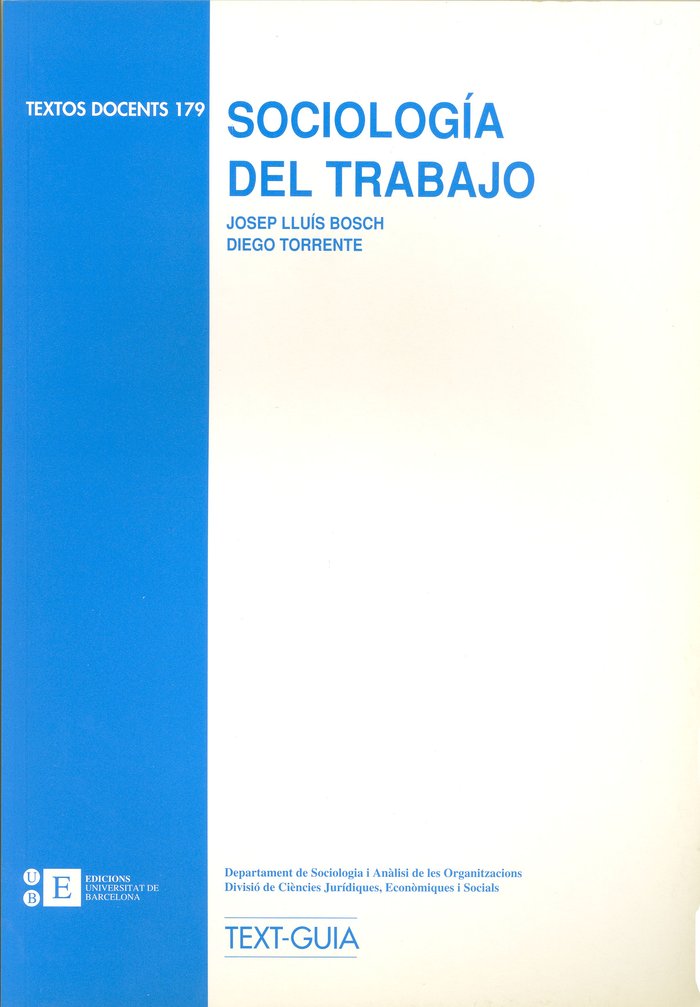Sociología del trabajo, de Torrente Robles | portada del libro