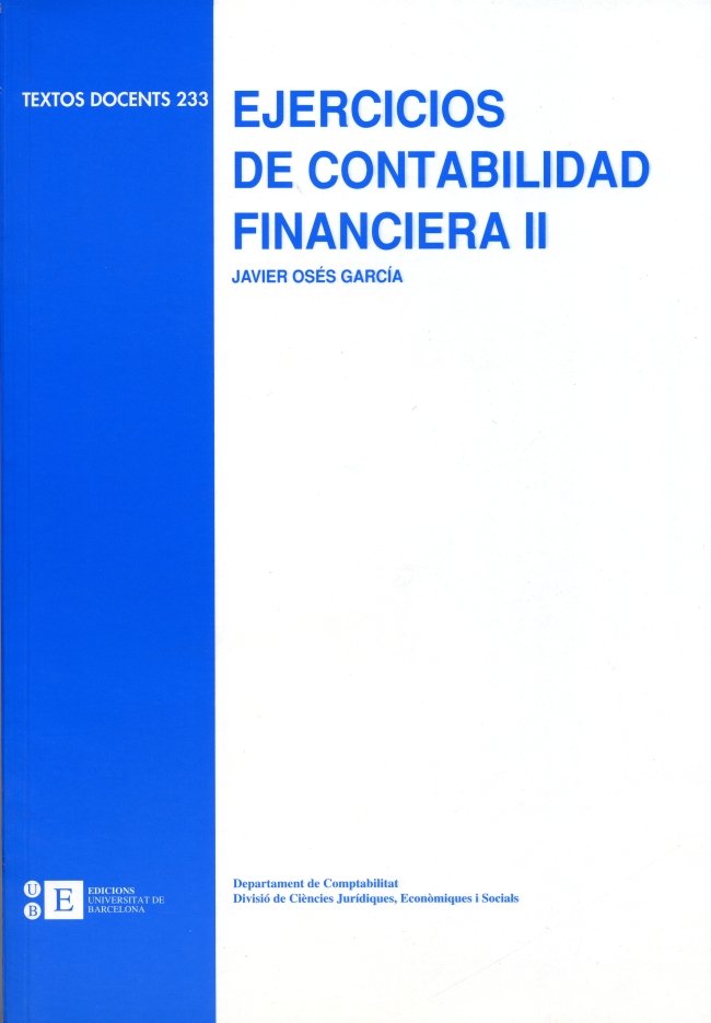 Ejercicios de contabilidad financiera II, de Osés García | portada del libro