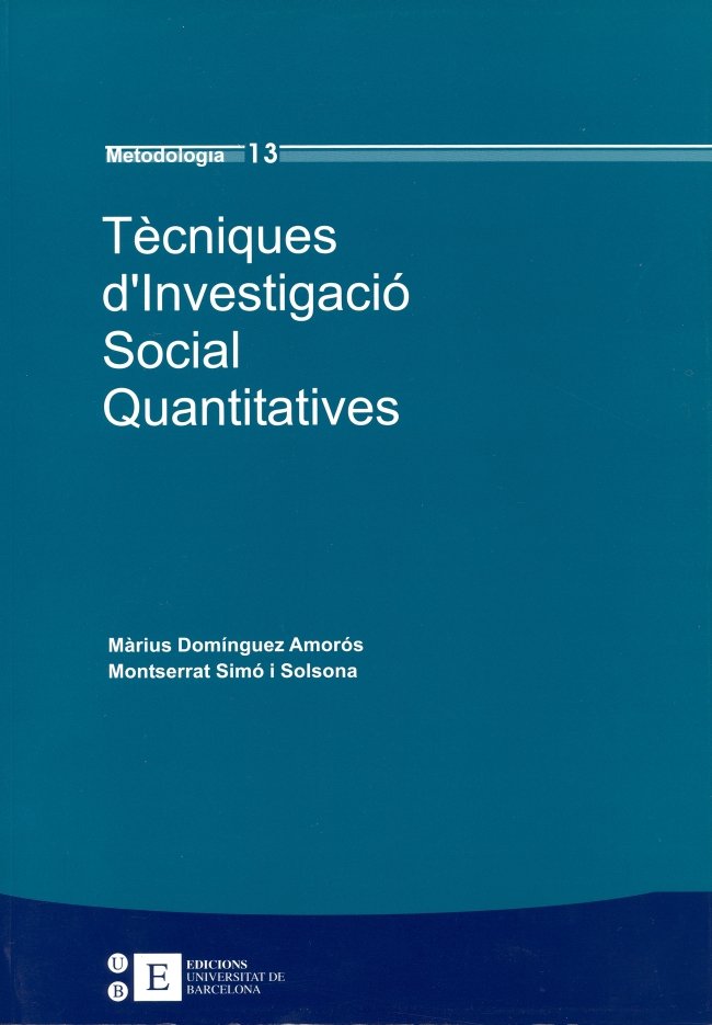 Tècniques d'Investigació Social Quantitatives, de Simó Solsona, Montserrat | portada del libro