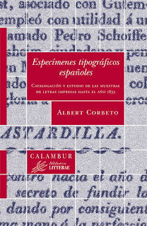 Especímenes tipográficos españoles, de Corbeto | portada del libro