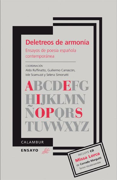 Deletreos de armonía. Ensayos sobre poesía española contemporánea, de Ruffinatto, Aldo | portada del libro