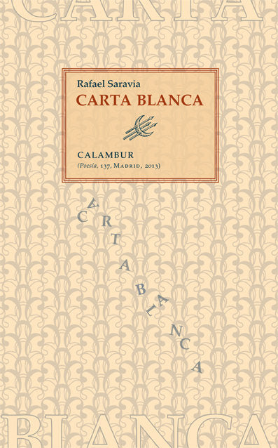 Carta blanca, de Saravia González, Rafael | portada del libro