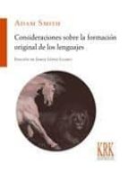 Consideraciones sobre la formación original de los lenguajes, de Adam Smith | portada del libro