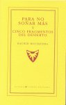 Para no soñar más y Cinco fragmentos del desierto, de Boudjedra | portada del libro