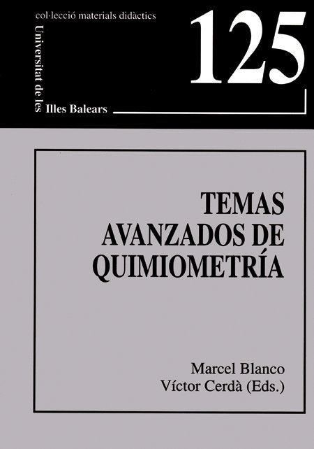 Temas avanzados de quimiometría | portada del libro