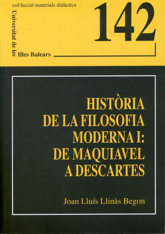 Història de la filosofia moderna I: de Maquiavel a Descartes, de Llinàs Begon | portada del libro