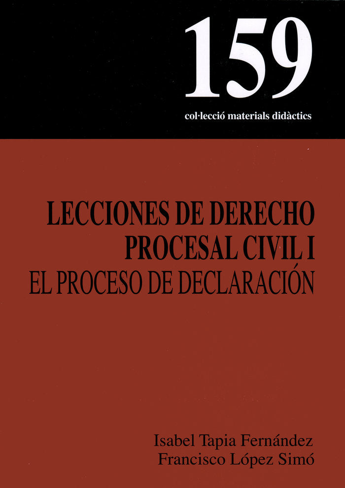 LECCIONES DE DERECHO PROCESAL CIVIL I, de TAPIA FERNANDEZ | portada del libro