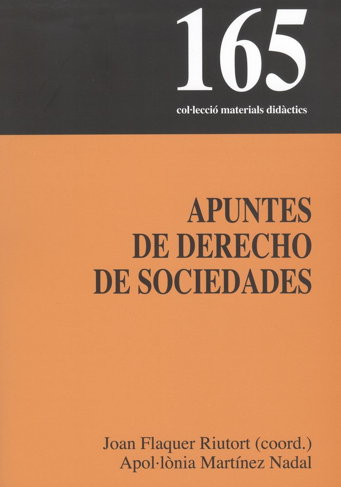 Apuntes de derecho de sociedades, de MARTINEZ NADAL, APOLÚLÃNIA | portada del libro