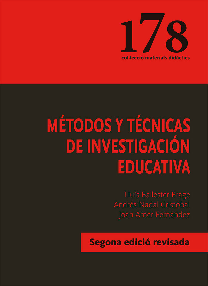 METODOS Y TECNICAS DE INVESTIGACION EDUCATIVA, de BALLESTER BRAGE, LLUíS | portada del libro