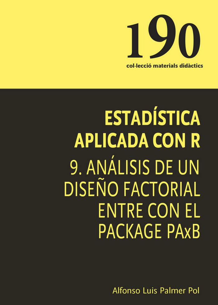 ESTADISTICA APLICADA CON R, de PALMER POL | portada del libro