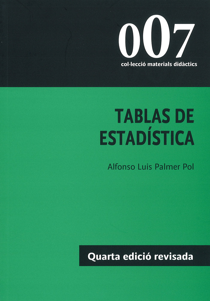 TABLAS DE ESTADISTICA, de PALMER POL, ALFONSO LUIS | portada del libro