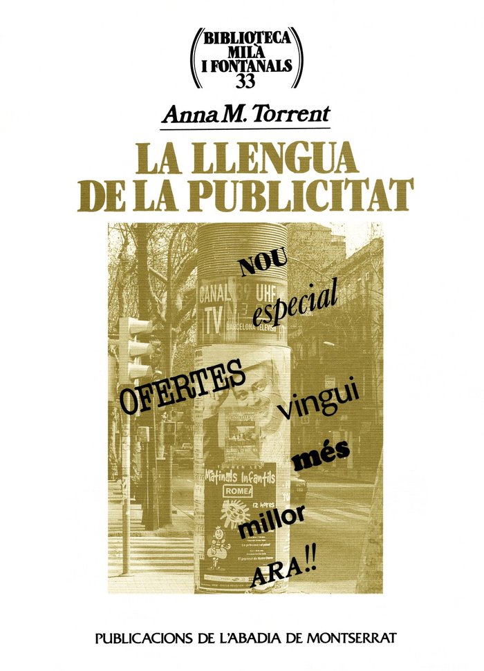 LLENGUA DE LA PUBLICITAT, LA, de TORRENT BADIA | portada del libro