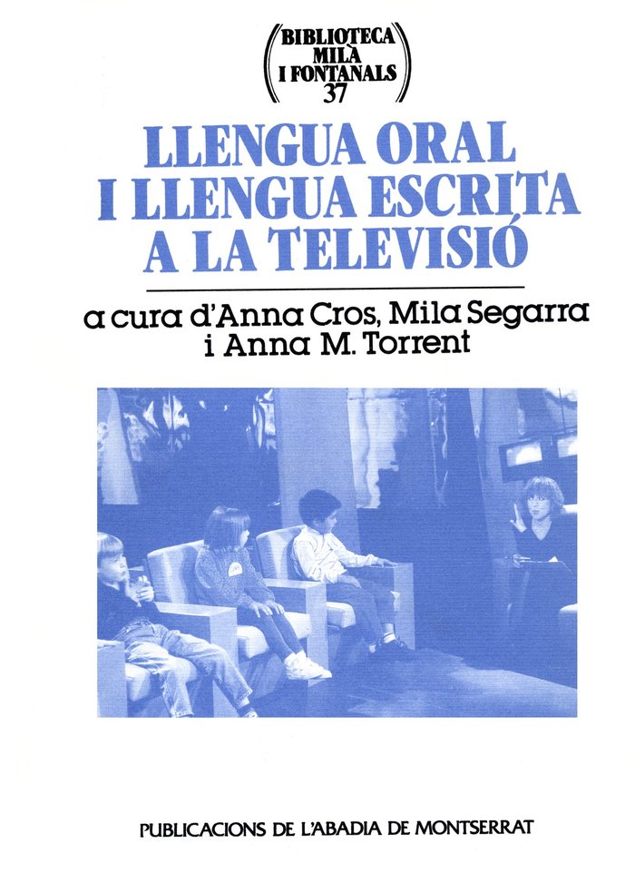 Llengua oral i llengua escrita a la televisió, de Cros Alavedra, Anna | portada del libro