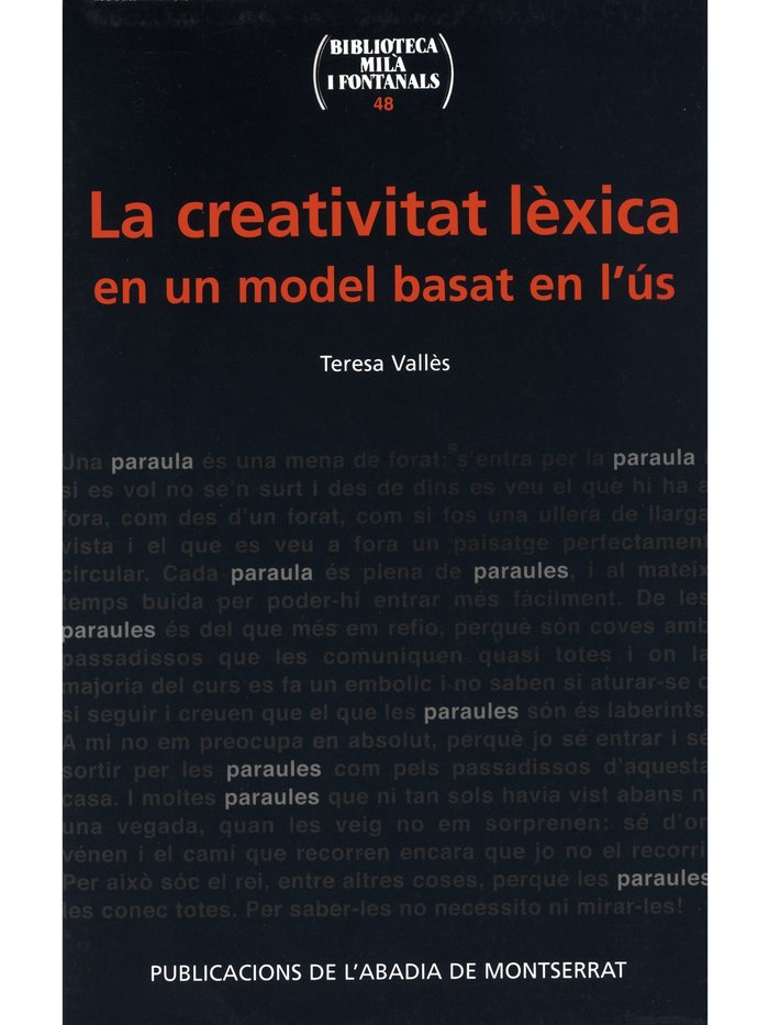 LA CREATIVITAT LEXICA EN UN MODEL BASAT EN L'US, de VALLÔS | portada del libro