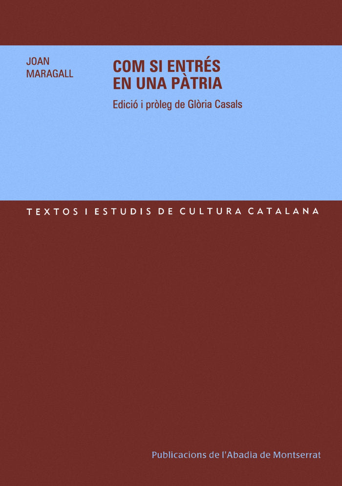 Com si entrés en una pàtria, de Maragall, Joan | portada del libro