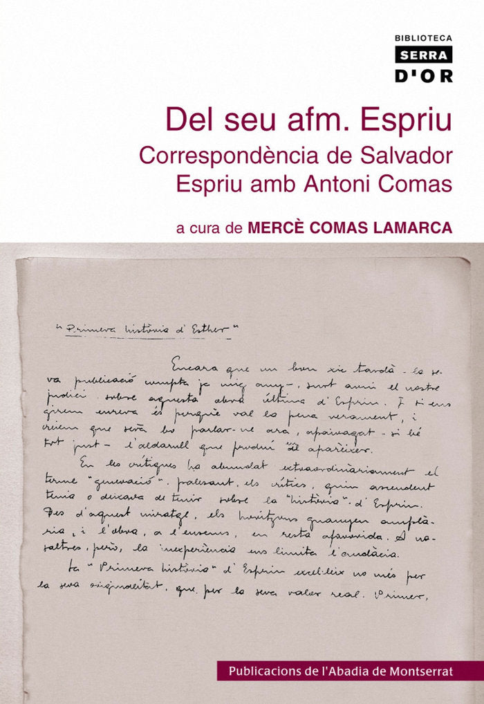 Del seu afm. Espriu, de Comas Lamarca, Mercè | portada del libro