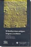 El Mediterráneo antiguo: lenguas y escri turas, de Carrasco Serrano | portada del libro