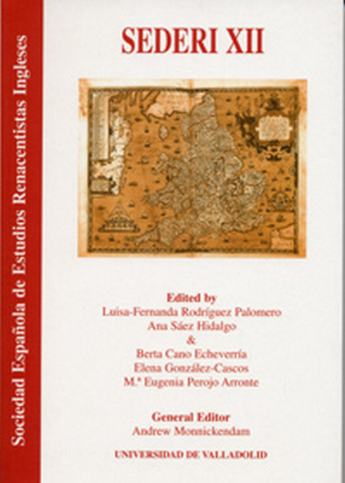 SEDERI XII. ACTAS CONGRESO ESTUDIOS RENACENTISTAS INGLESES, de RODRIGUEZ PALOMERO | portada del libro
