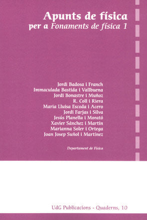 Apunts de física per a Fonaments de física 1, de Badosa i Franch, Jordi | portada del libro
