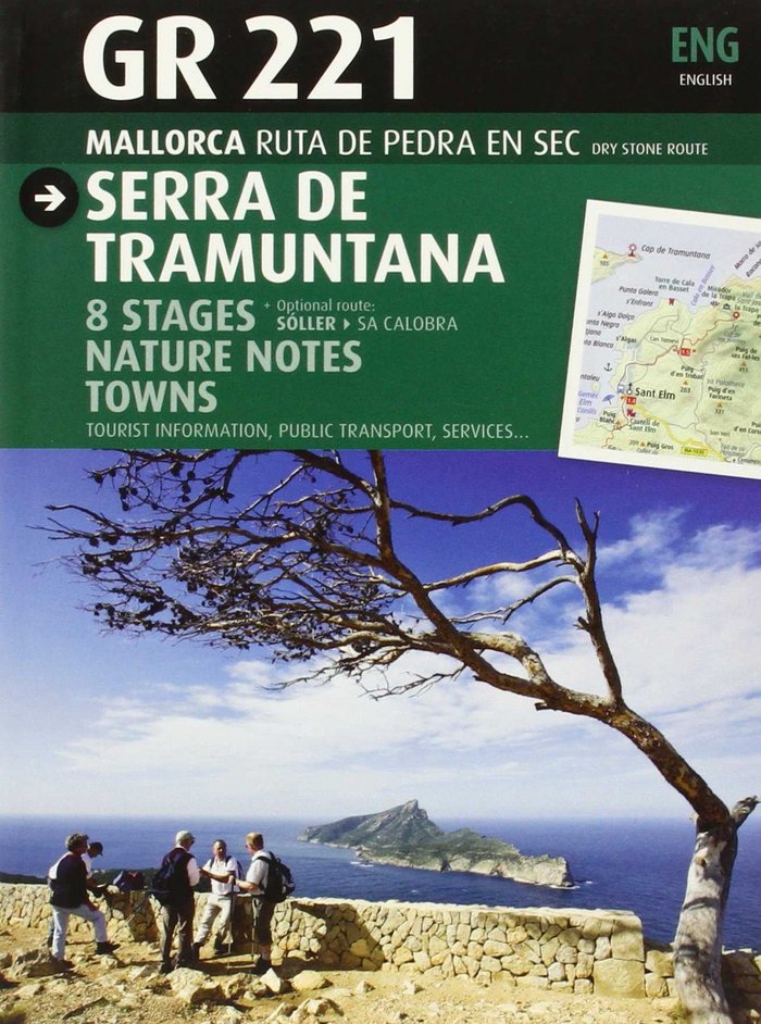 GR 221 SERRA DE TRAMUNTANA MALLORCA RUTA PEDRA EN SEC INGLES | portada del libro