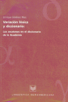 VARIACION LEXICA Y DICCIONARIO, de JIMENEZ RIOS | portada del libro