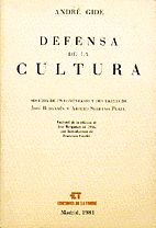 Defensa de la cultura, de Gide, André | portada del libro