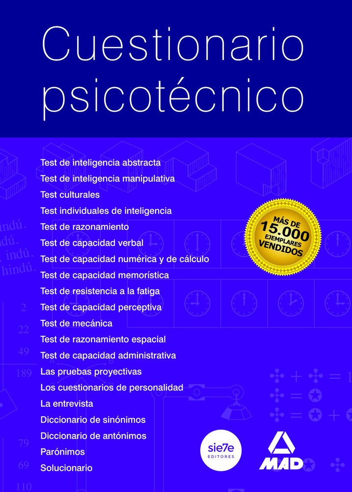 Cuestionario psicotécnico., de Editorial Mad | portada del libro