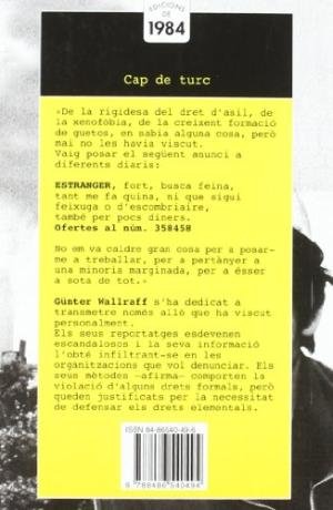Cap de turc, de Wallraff, Günter | portada del libro