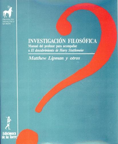 Investigación filosófica, de Lipman | portada del libro
