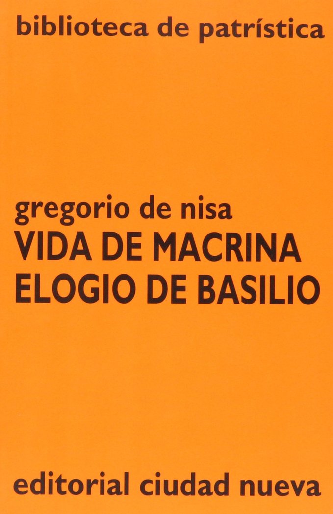 Vida de Macrina - Elogio de Basilio, de Gregorio de Nisa | portada del libro