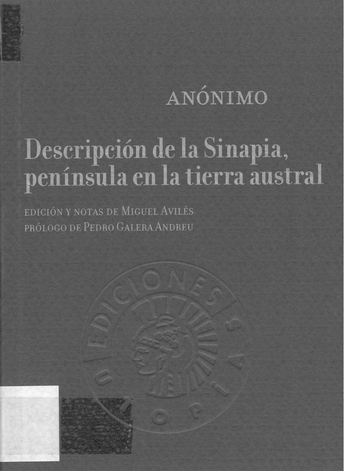 Descripción de la Sinapia, península en la tierra austral, de Anónimo | portada del libro