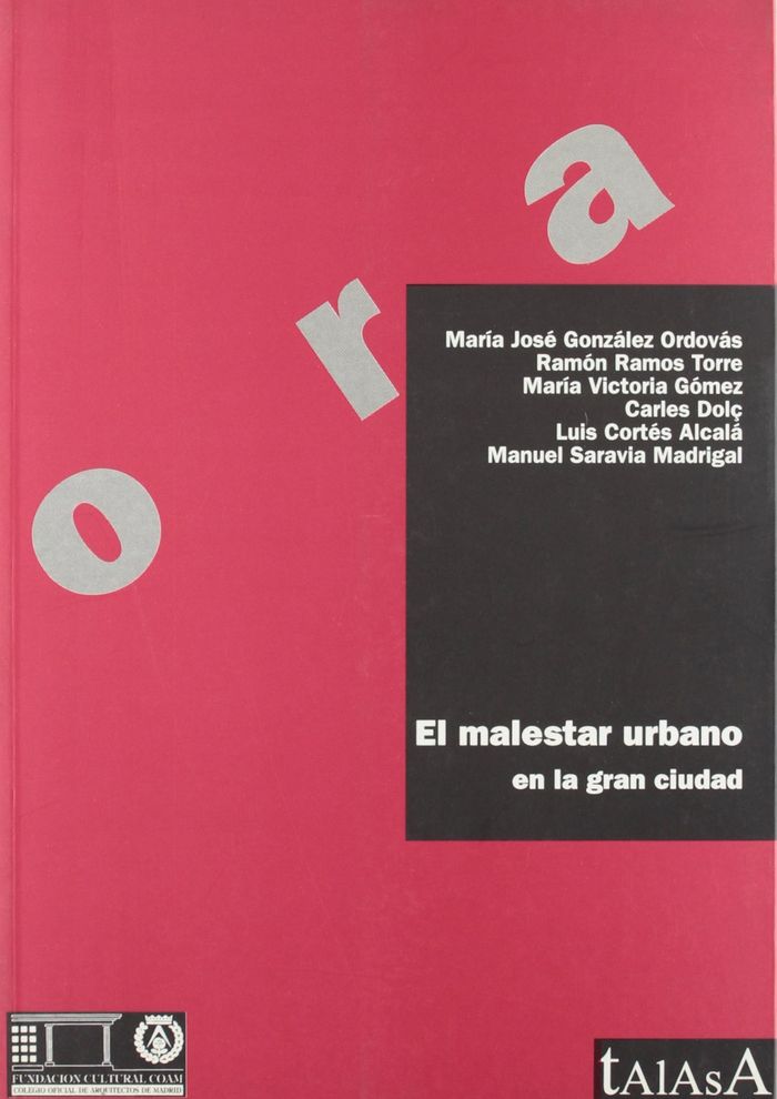 El malestar urbano de la gran ciudad, de Cortés | portada del libro