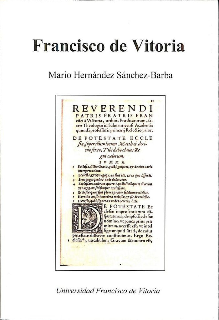 Francisco de Vitoria, de Hernández Sánchez-Barba, Mario | portada del libro