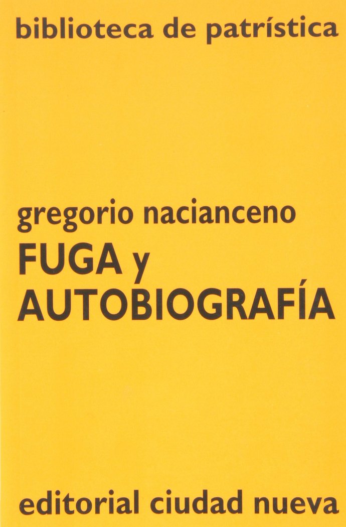 Fuga y autobiografía, de Gregorio Nacianceno | portada del libro